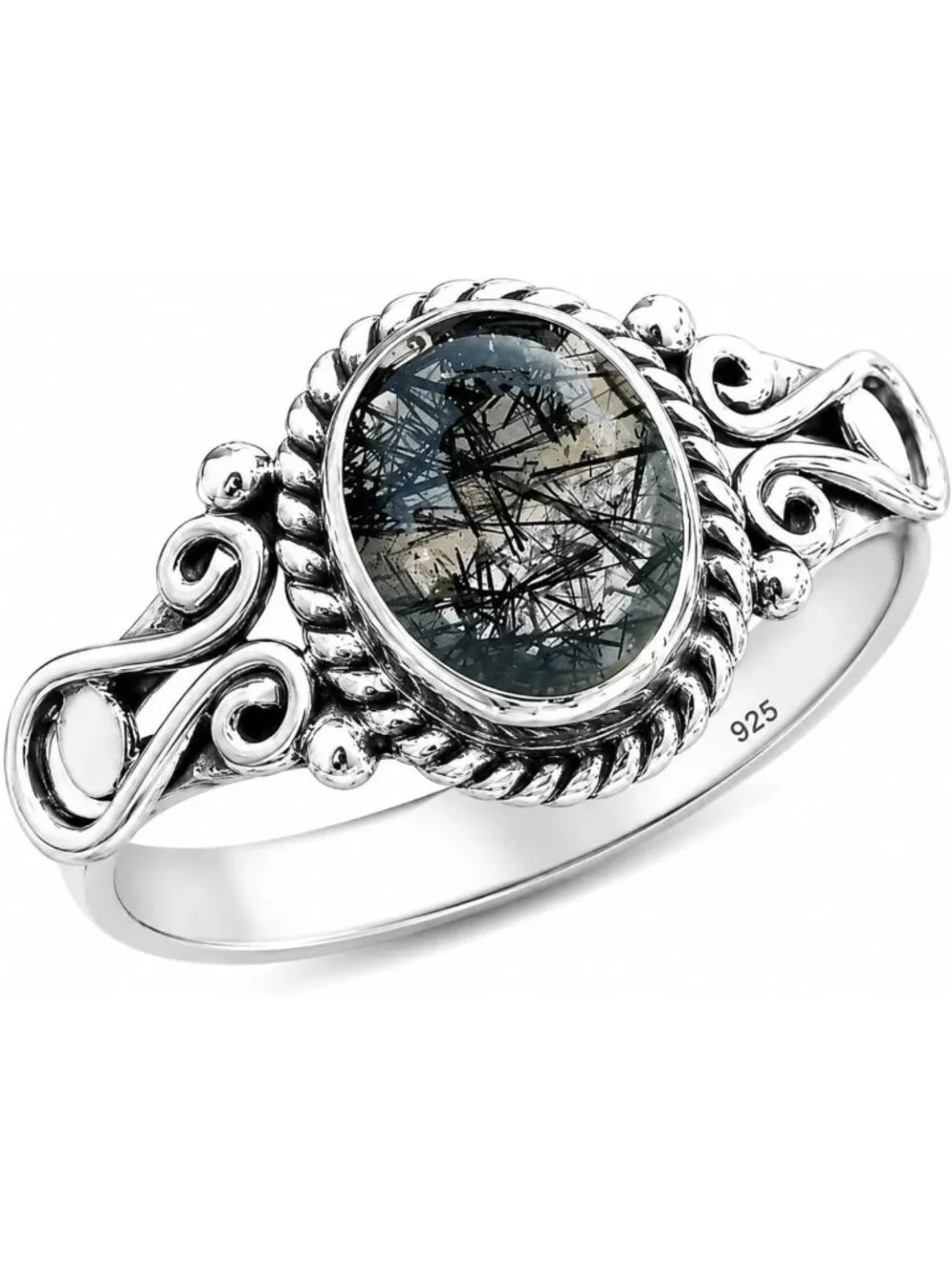 Handmade 925 Sterling Silver Rings with Oval Natural Gemstones - Unique Jewelry